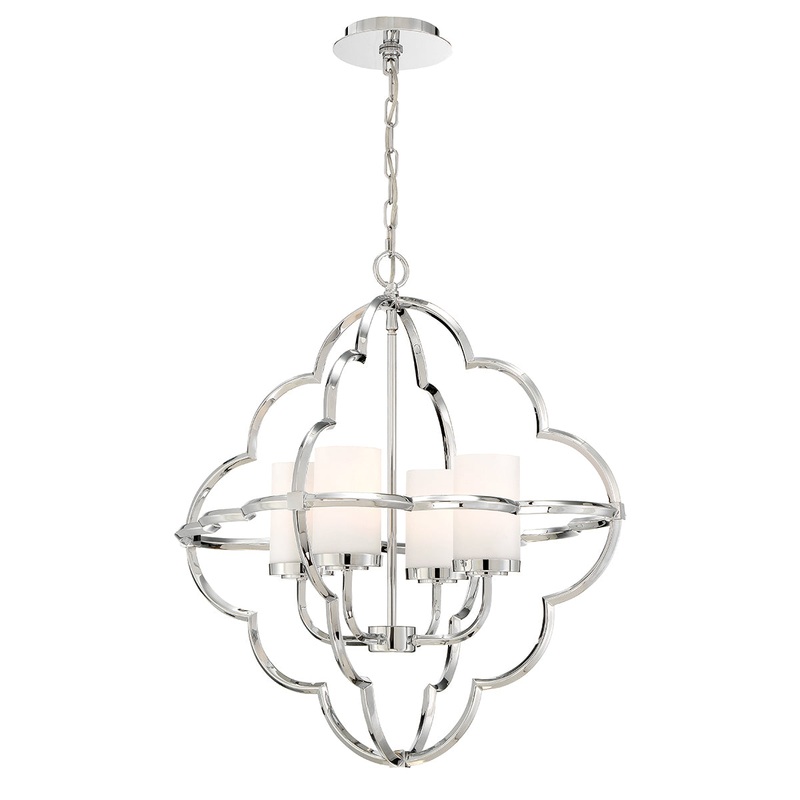 Douville Four Light Chandelier in Chrome
