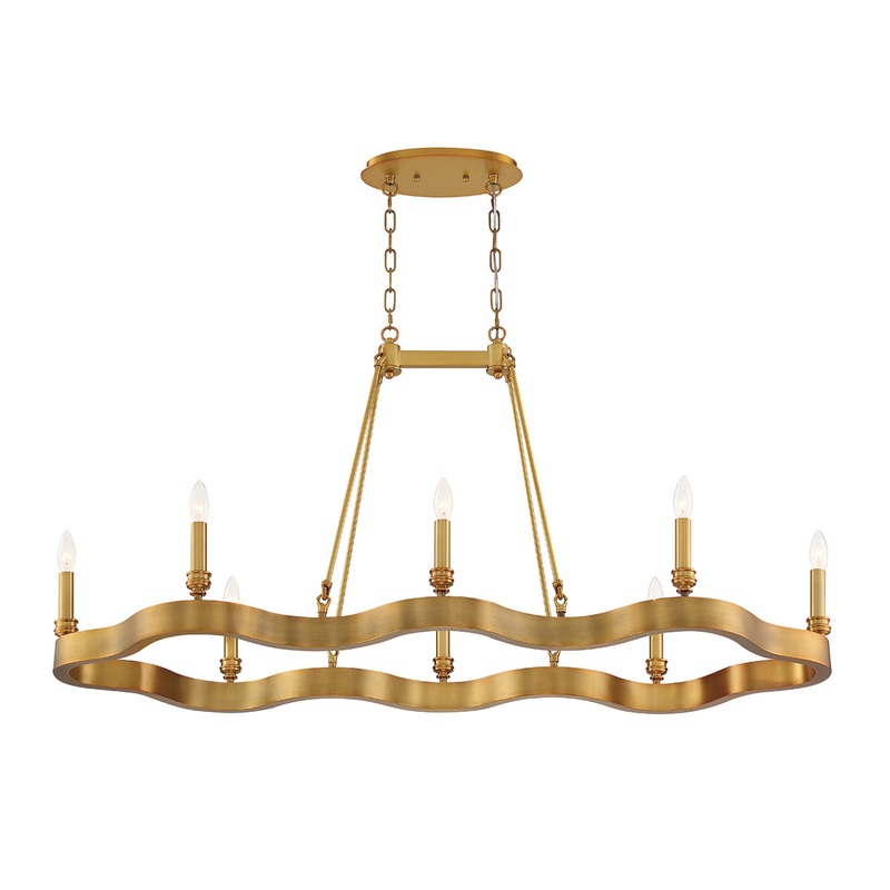 Leyton Eight Light Chandelier in Antique Brass