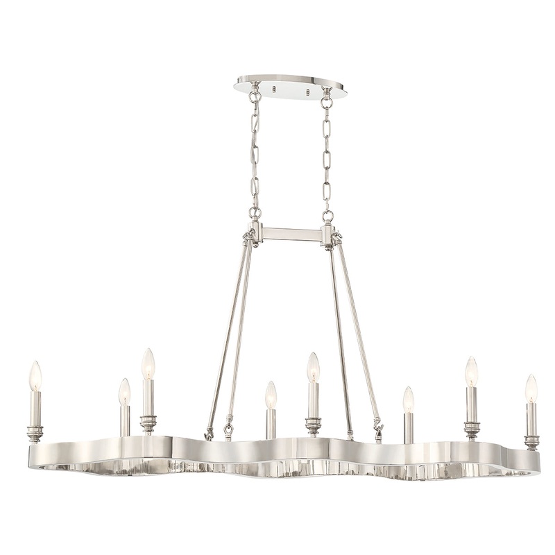 Leyton Eight Light Chandelier in Polished Nickel