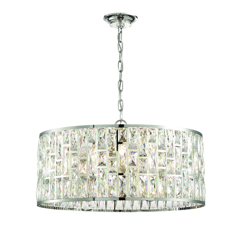 Lusso Eight Light Chandelier in Chrome