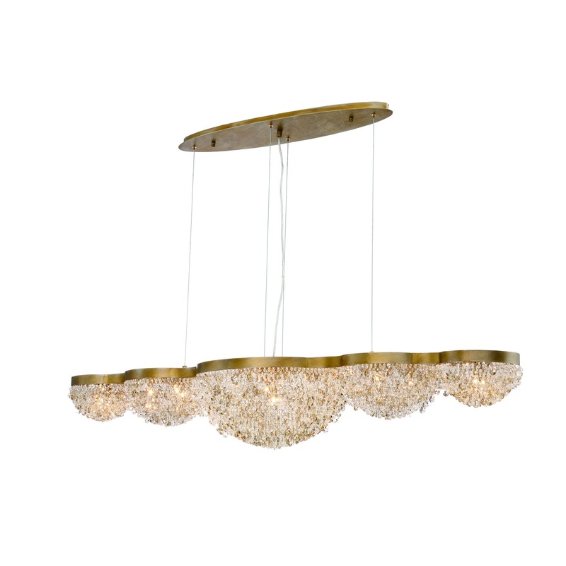 Mondo 15 Light Chandelier in Antique Gold