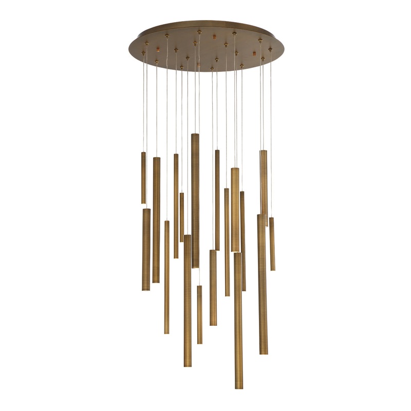 Santana LED Chandelier in Antique Brass