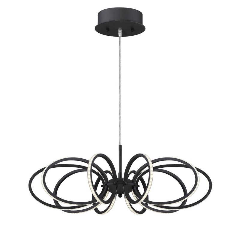 Tela LED Pendant in Black