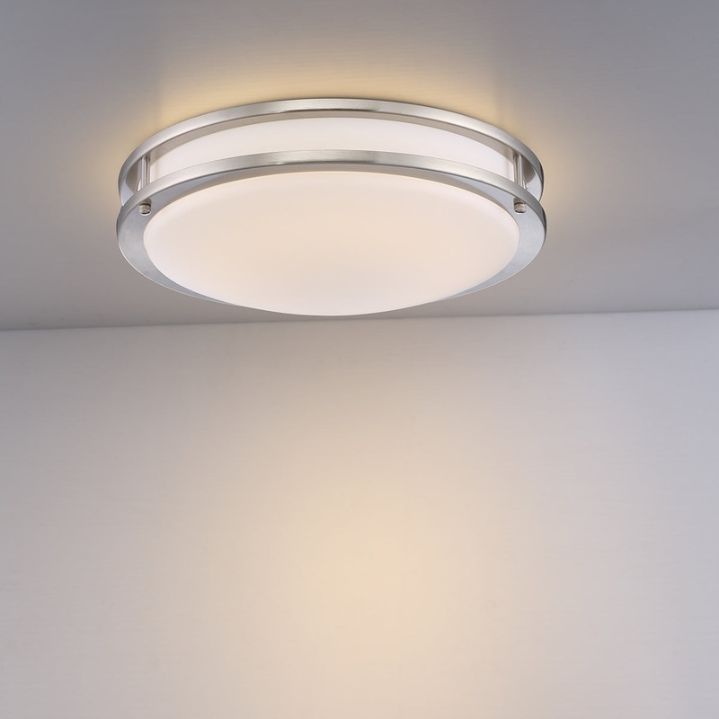 Warden LED Flush Mount in Satin Nickel