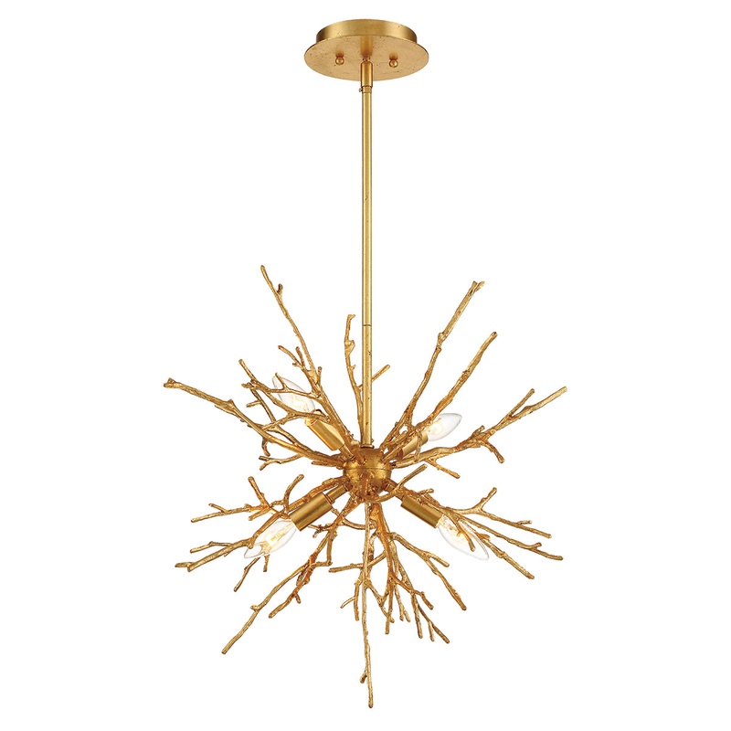 Aberdeen Four Light Chandelier in Gold Leaf