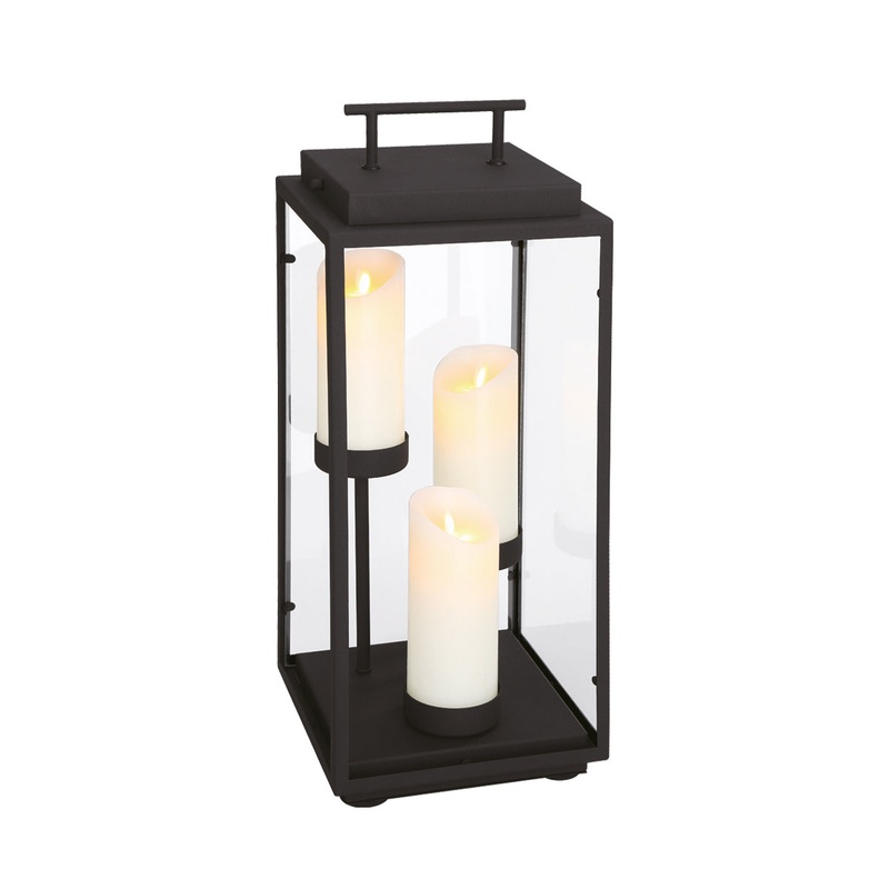 Cathedral LED Outdoor Lantern in Sand Black