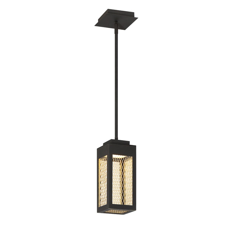Coop LED Pendant in Sand Black