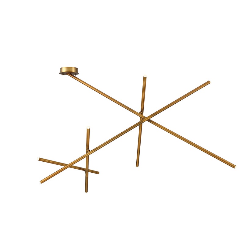 Crossroads LED Flush Mount in Antique Brass
