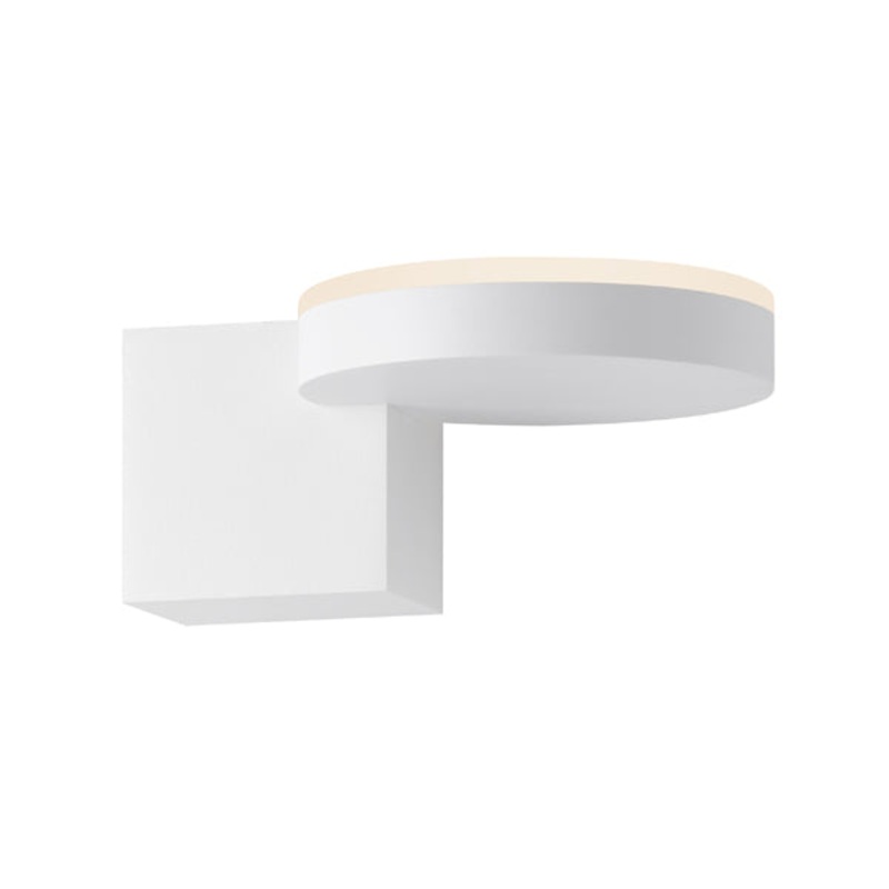 Disc-Cube LED Wall Sconce in Textured White