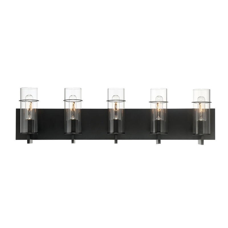 Pista Five Light Bathbar in Black