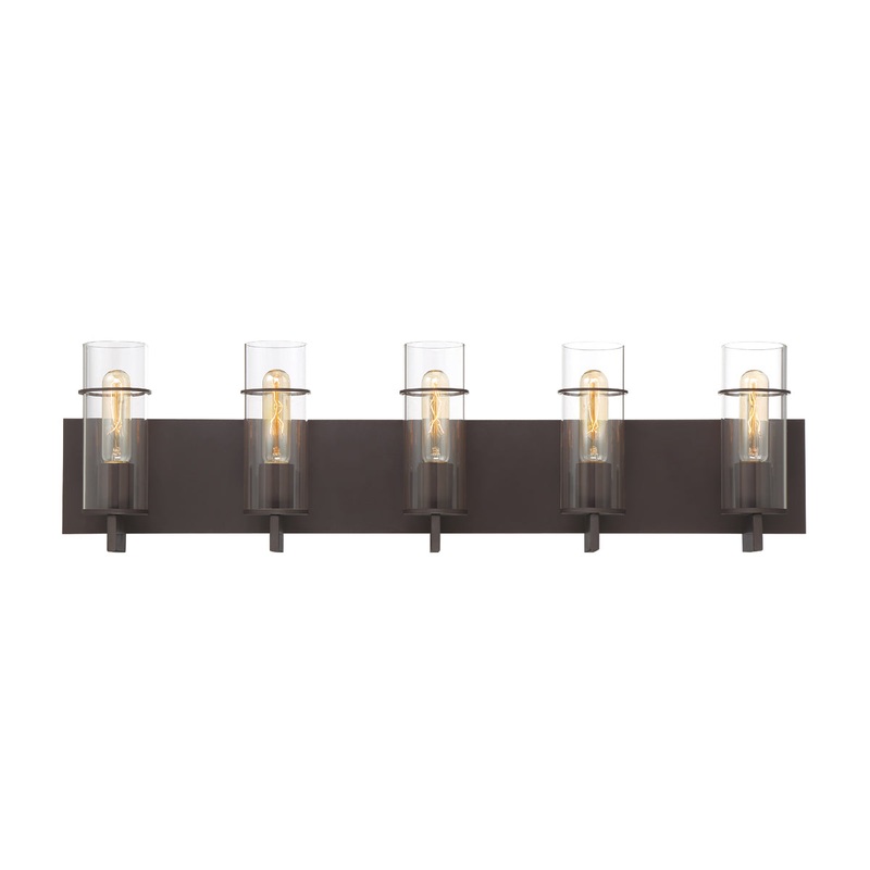 Pista Five Light Bathbar in Bronze