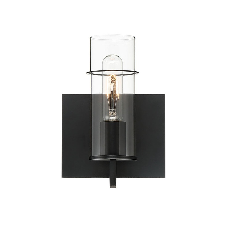 Pista One Light Wall Sconce in Black