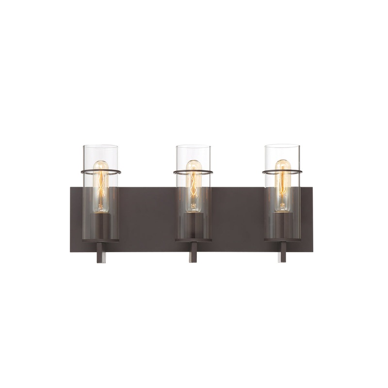 Pista Three Light Bathbar in Bronze
