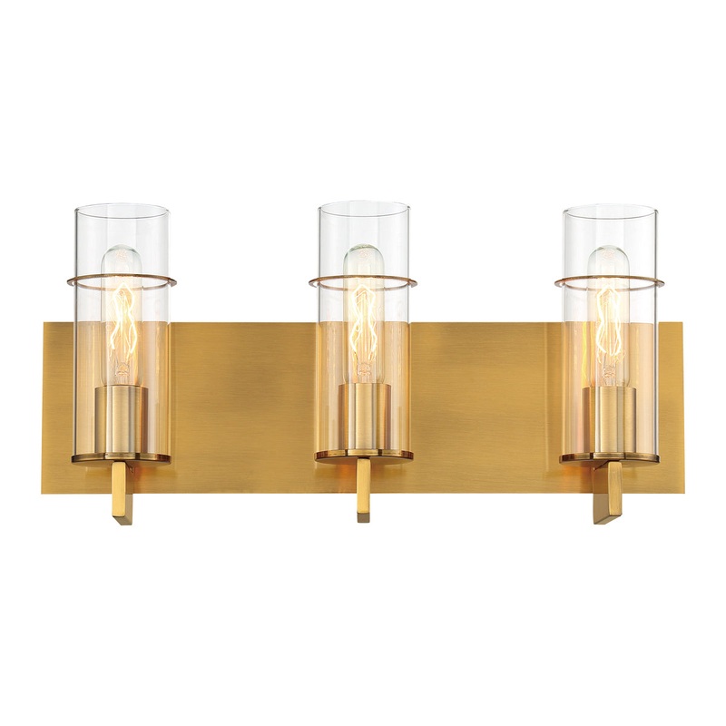 Pista Three Light Bathbar in Gold