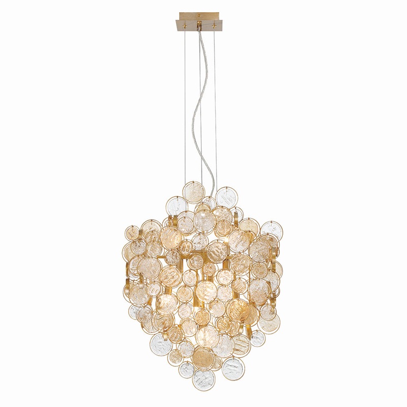Trento Seven Light Chandelier in Antique Gold