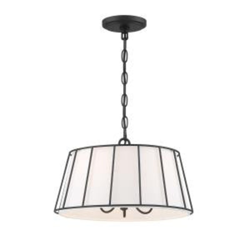 Adelaide Three Light Pendant in Matte Black