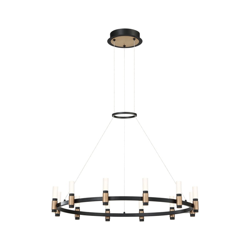 Albany LED Chandelier in Deep Black/Brass