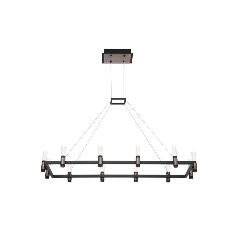 Altamont LED Chandelier in Satin Nickel/Black