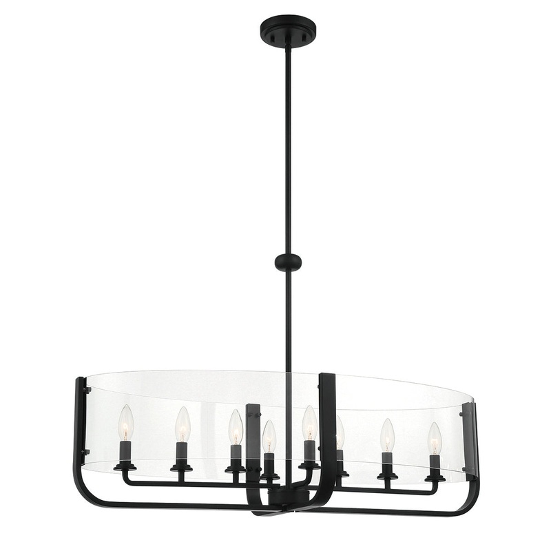 Campisi Eight Light Chandelier in Black