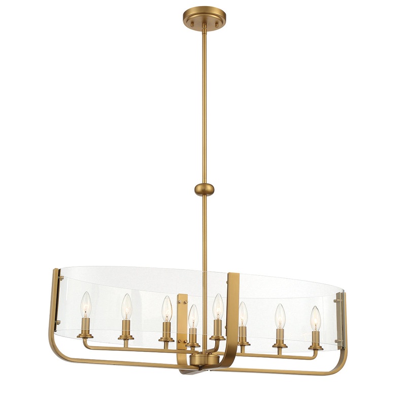 Campisi Eight Light Chandelier in Brass