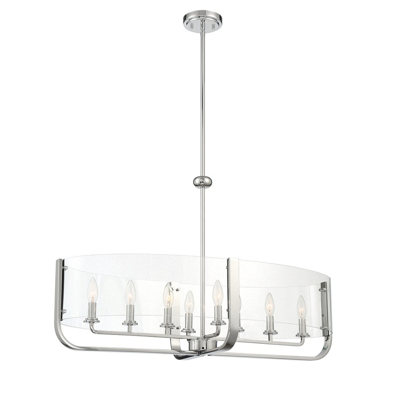 Campisi Eight Light Chandelier in Chrome