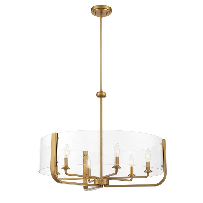 Campisi Six Light Chandelier in Brass