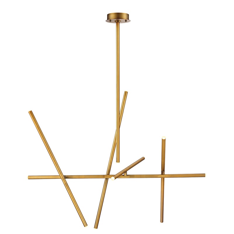 Crossroads LED Chandelier in Antique Brass