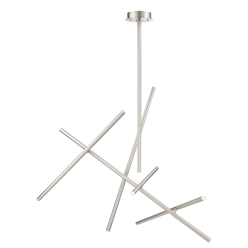 Crossroads LED Chandelier in Satin Nickel