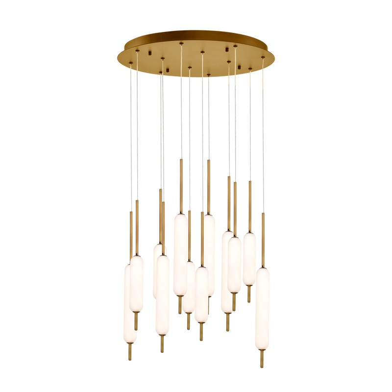 Cumberland LED Chandelier in Antique Brass