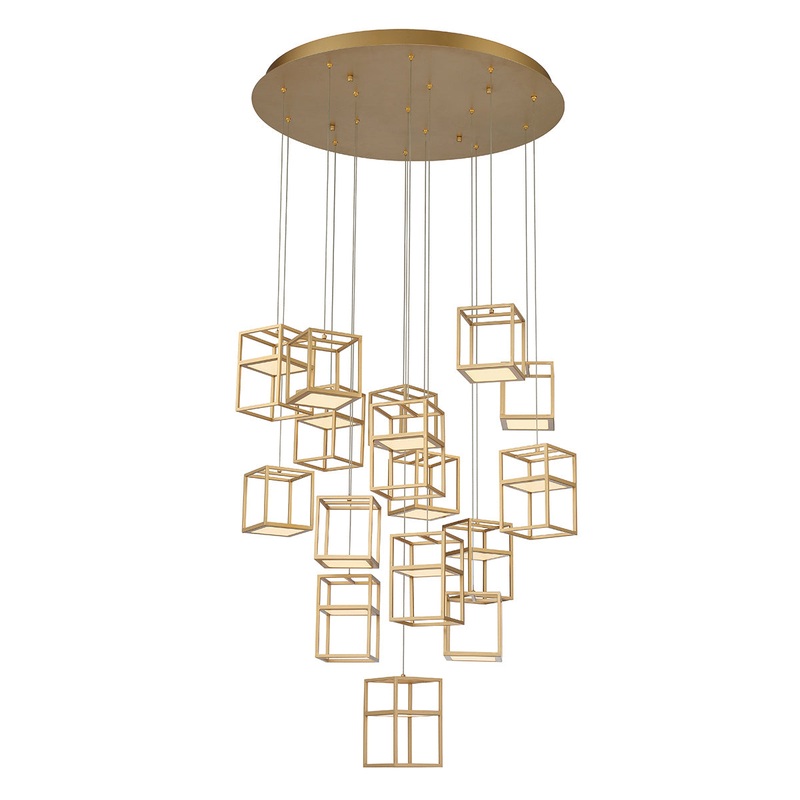 Ferro LED Chandelier in Gold