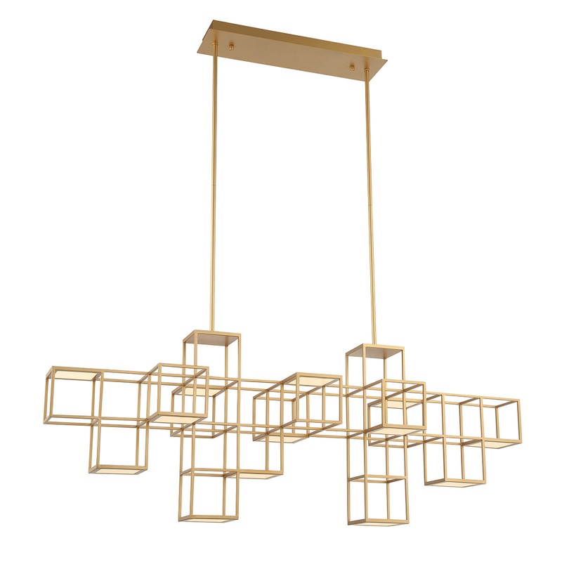 Ferro LED Linear Chandelier in Gold