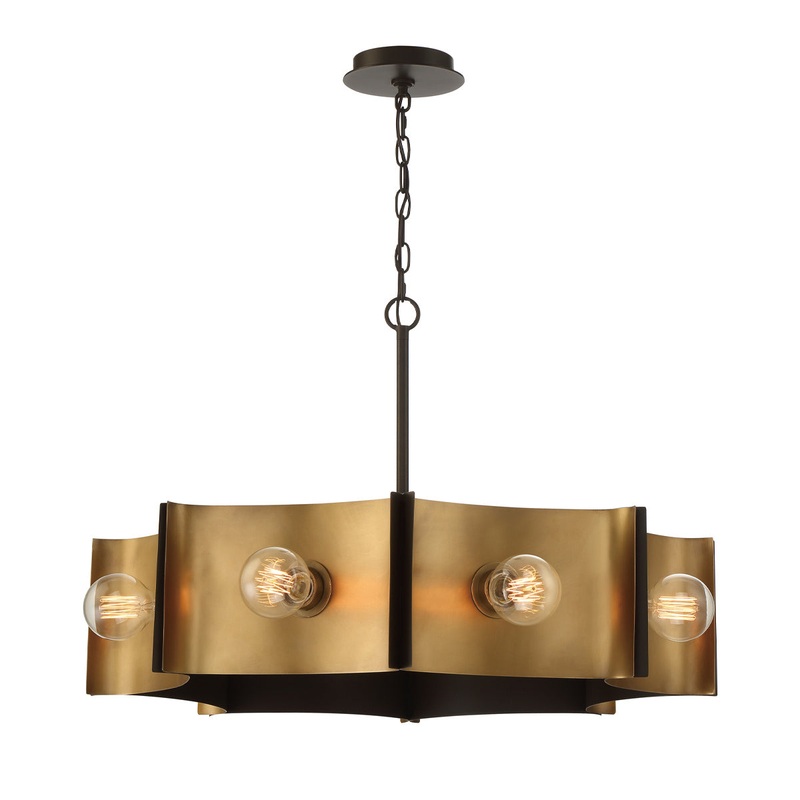 Metallo Eight Light Chandelier in Bronze