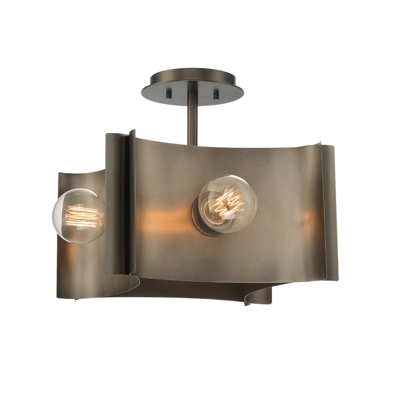 Metallo Four Light Semi Flush Mount in Vintage Nickel