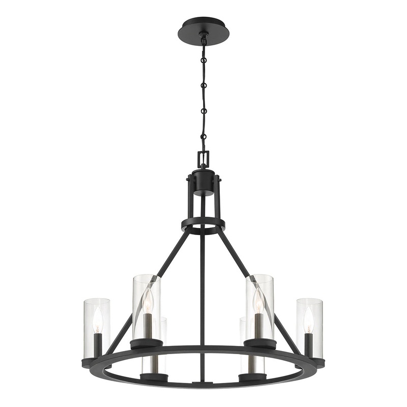 Nerito Six Light Chandelier in Matte Black