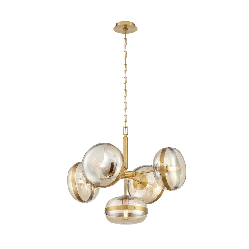 Nottingham Five Light Chandelier in Ancient Brass