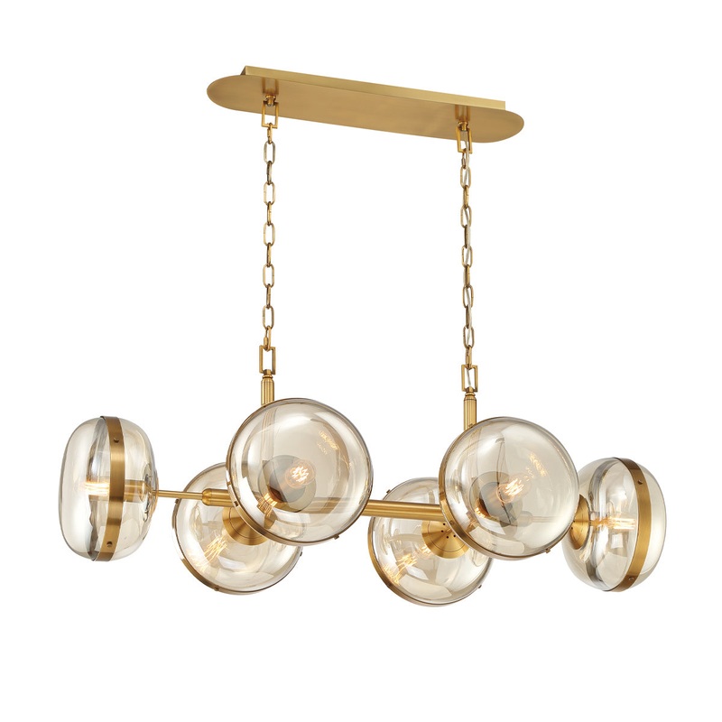 Nottingham Six Light Chandelier in Ancient Brass