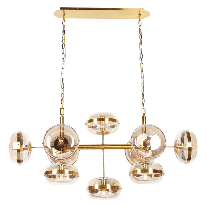 Nottingham Ten Light Chandelier in Ancient Brass