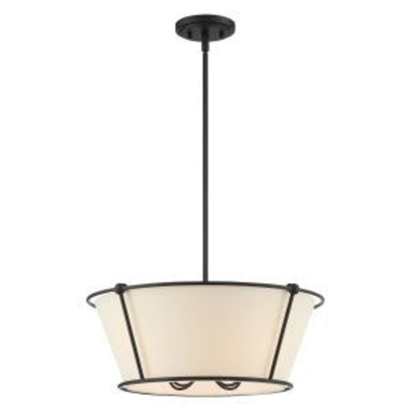 Pulito Four Light Semi-Flush Mount in Matte Black