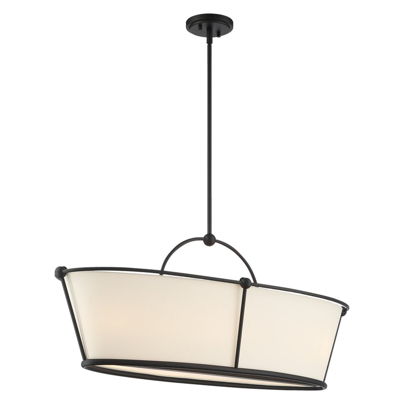 Pulito Six Light Island Pendant in Matter Black