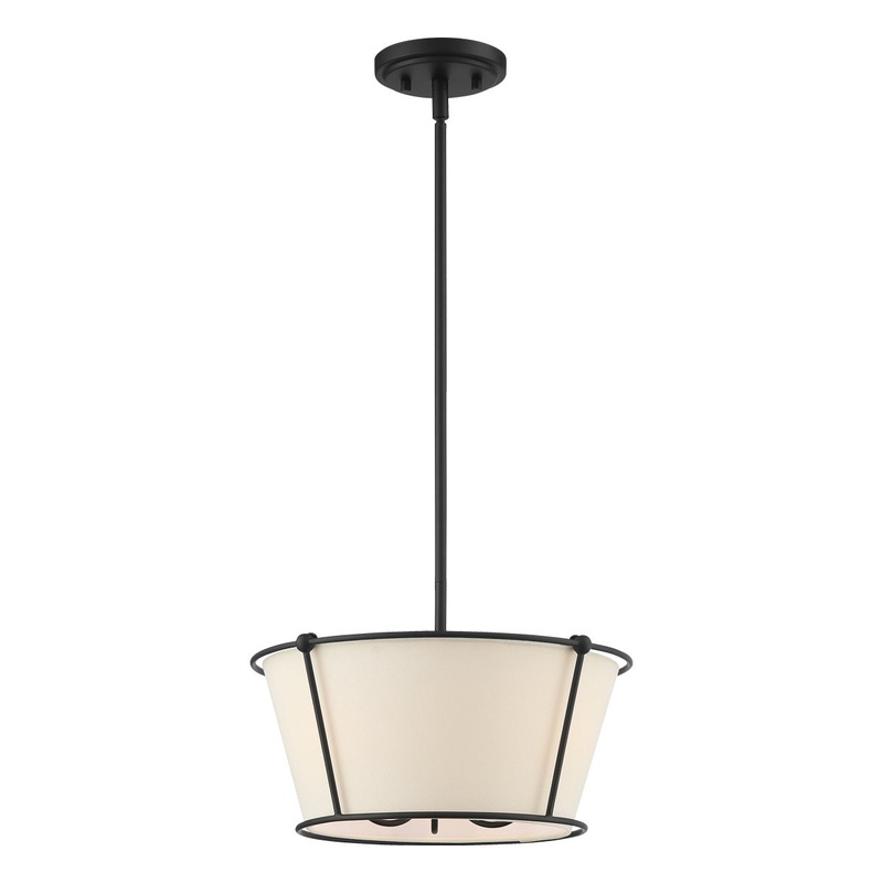 Pulito Three Light Semi Flush Mount in Matte Black