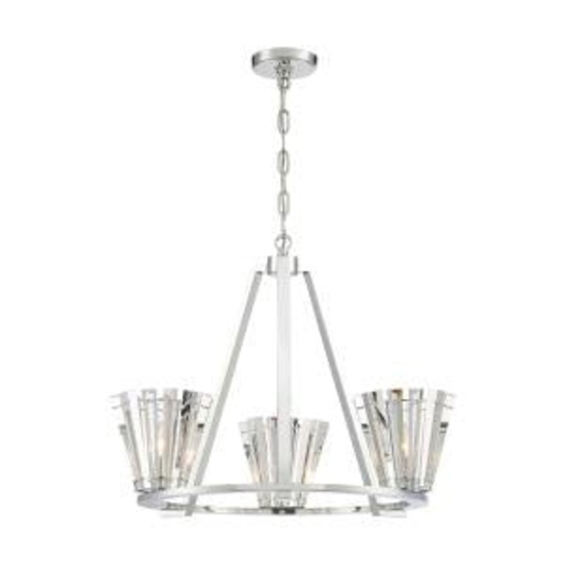 Ricca Three Light Chandelier in Chrome