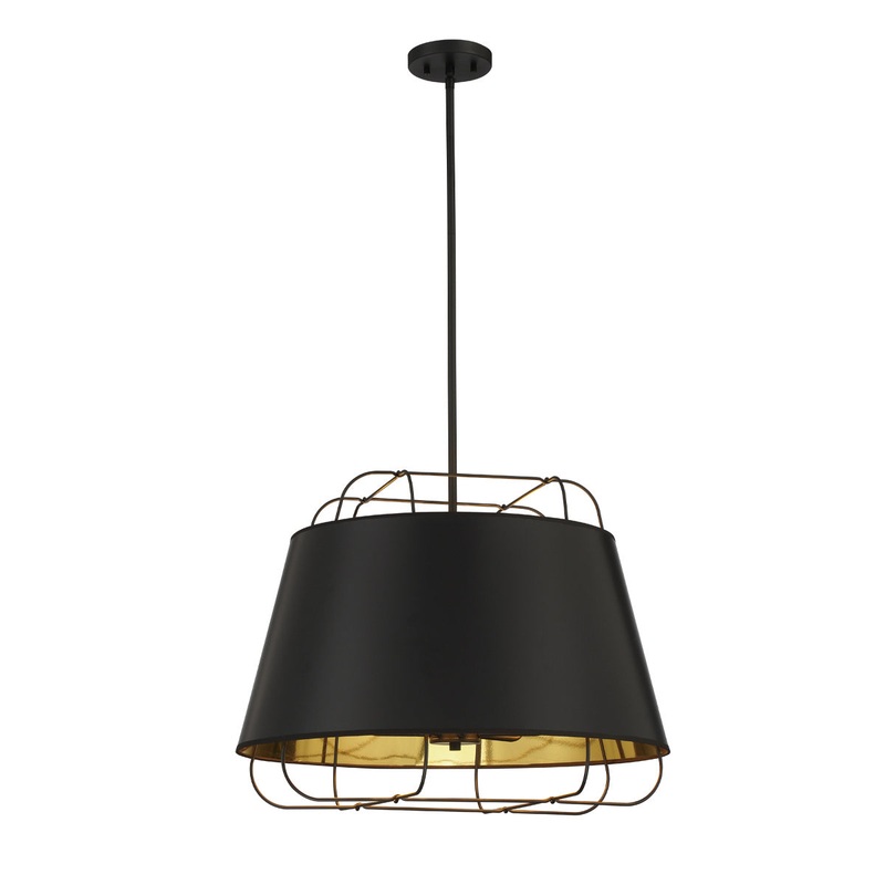 Tura Six Light Pendant in Black