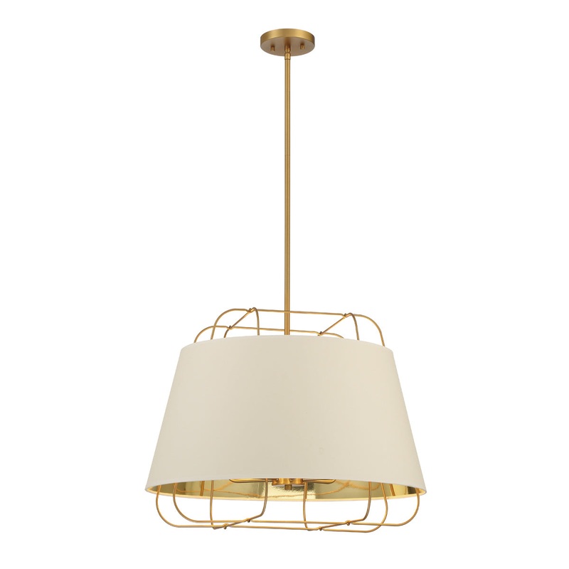 Tura Six Light Pendant in Brass