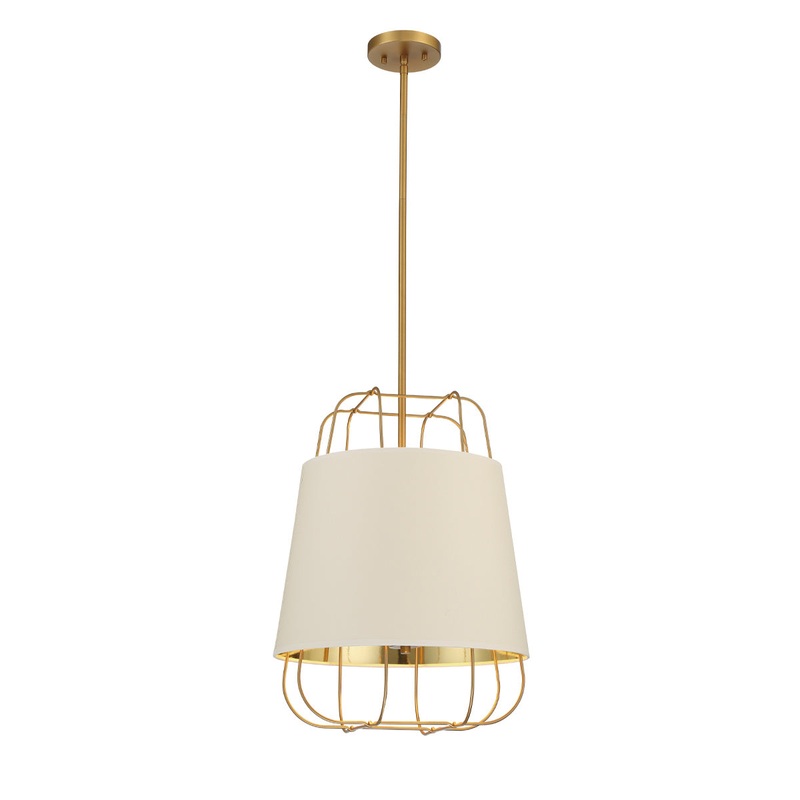 Tura Three Light Pendant in Brass