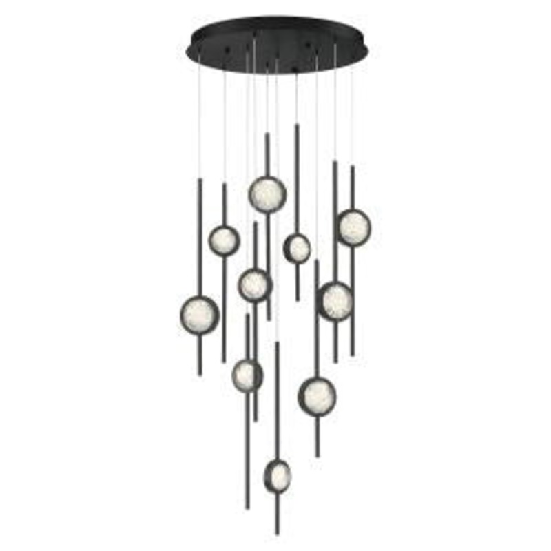Barletta LED Chandelier in Black Anodized Aluminum