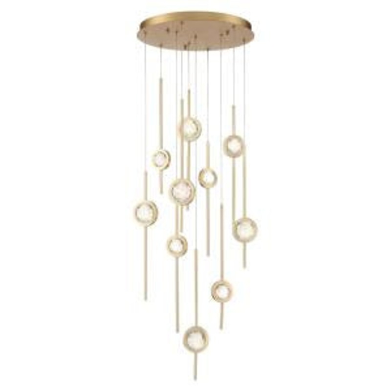 Barletta LED Chandelier in Brass Anodized Aluminum