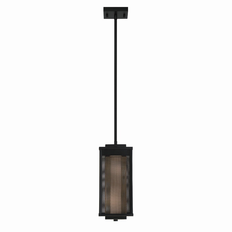 Brama LED Outdoor Pendant in Black/Gold