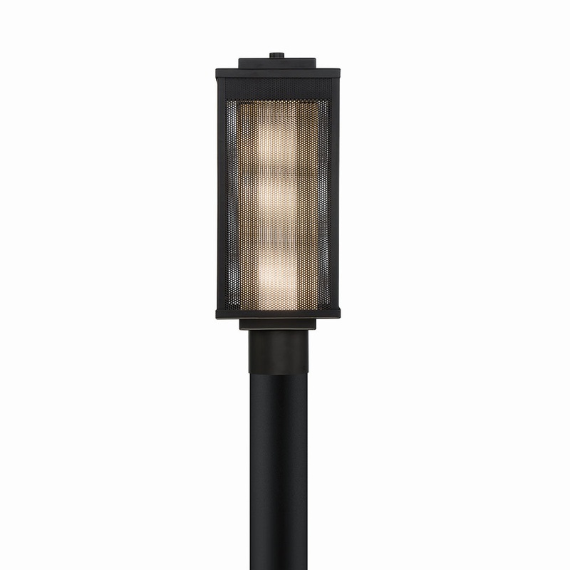 Brama LED Outdoor Post Mount in Black/Gold