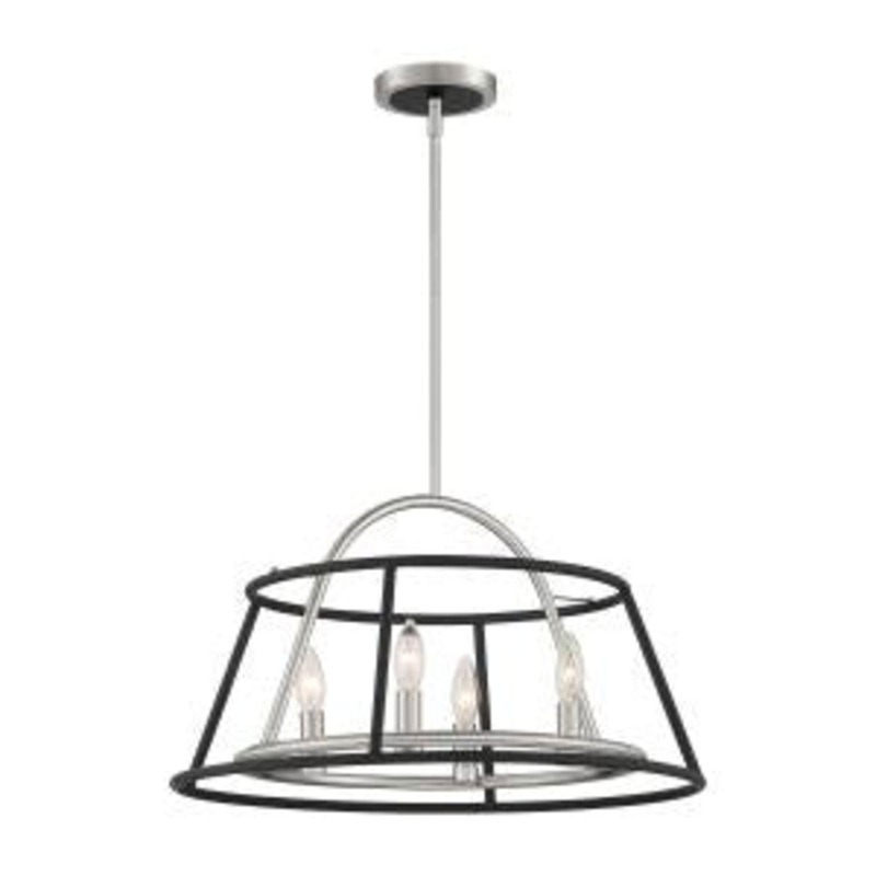 Campana Four Light Chandelier in Satin Nickel