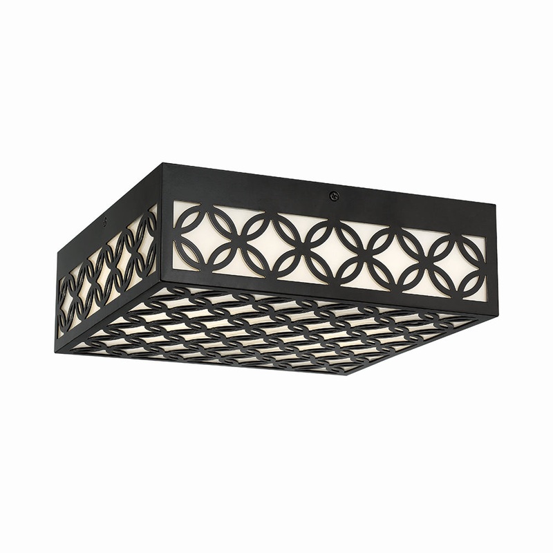 Clover LED Outdoor Flushmount in Black